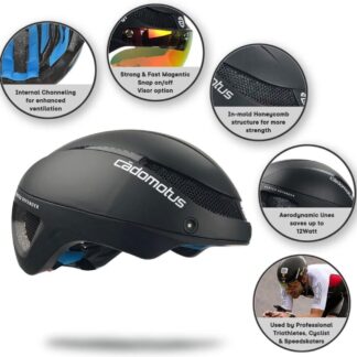 Cadomotus Aerohelm Voor Schaatsen En Triathlon Omega Zwart - Mat