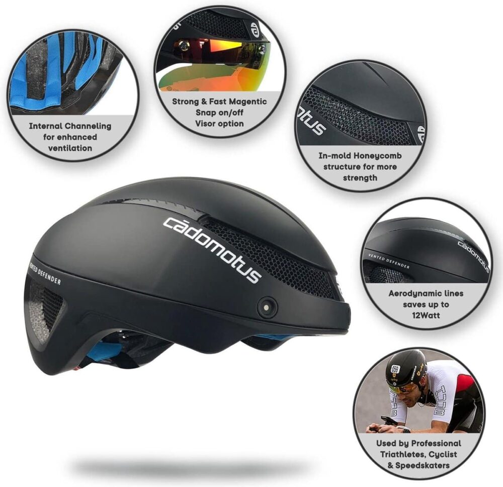 Cadomotus Aerohelm Voor Schaatsen En Triathlon Omega Zwart - Mat